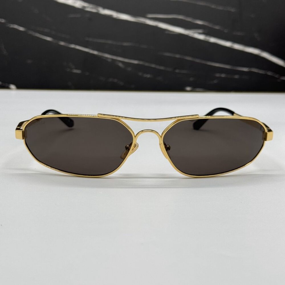 NEW BB0227S 001 BALENCIAGA DARK GOLD/GREY MEN BALENCIAGA SUNGLASSES - Picture 3 of 13